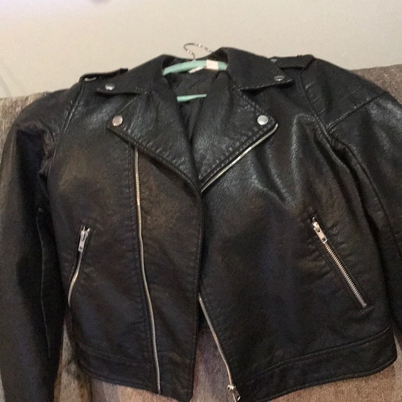 Forever 21 leather jacket. Size small. Black - Picture 2 of 2